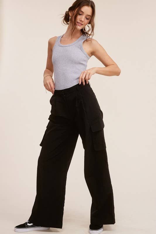 Chels Wide-Leg Cargo Pants