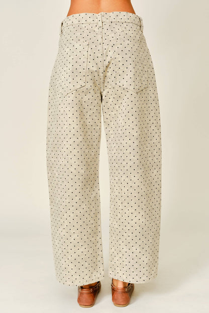 Lucy Polka Dot Barrel Pants