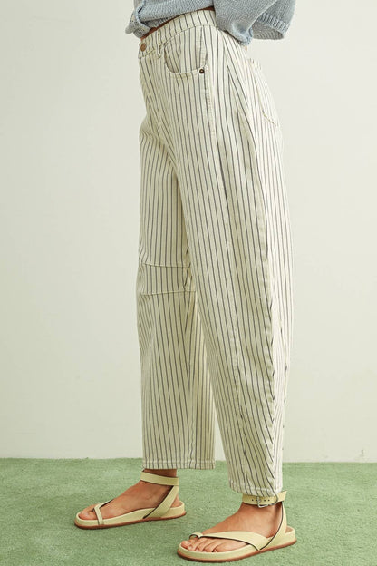 Penny Pin Stripe Barrel Pants