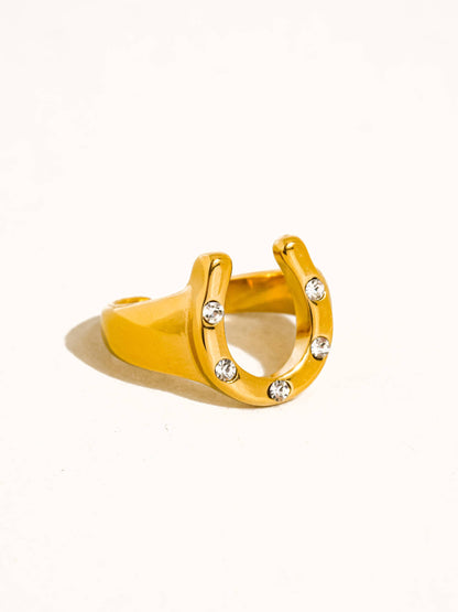 Lucky Girl Horseshoe Ring | Waterproof Jewelry