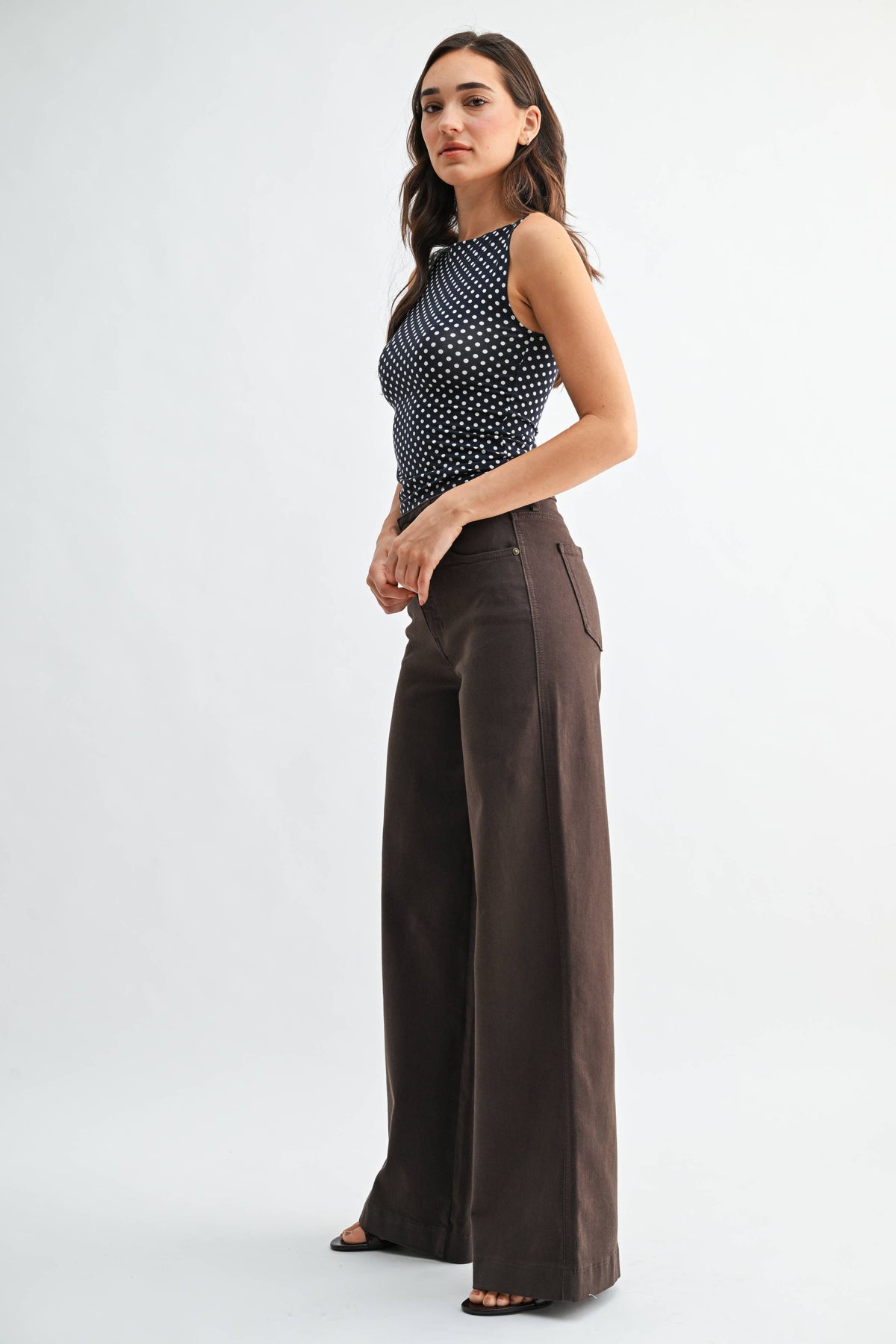 Gia High Rise Wide Leg Pant