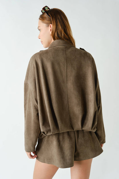 Devin Mojave Suede Finish Zip-Front Jacket