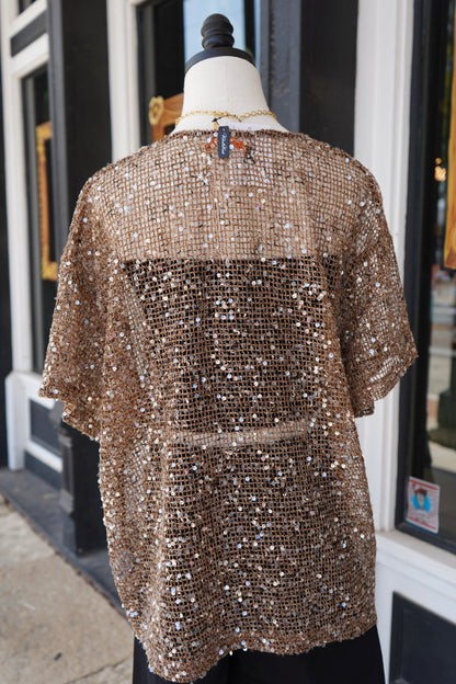 Rena Sequin Mesh Top