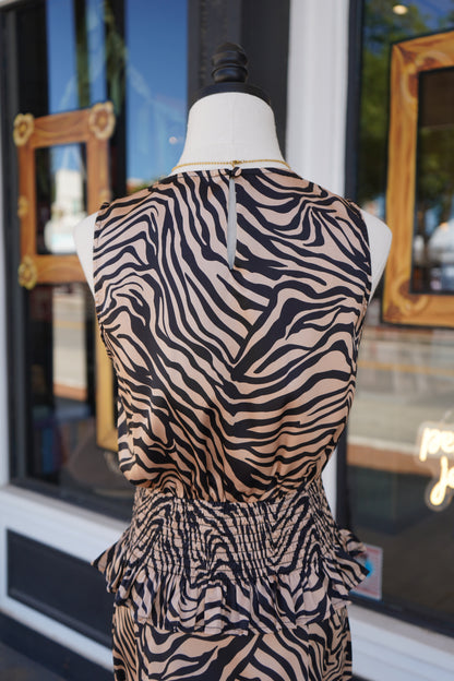 Kitty Zebra Smocked Tank