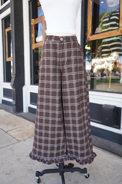 Oakley Plaid Wide-Leg Pant