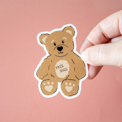 Free Hugs Teddy Bear Sticker