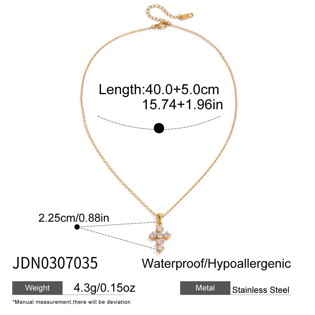 Faith Cross Necklace | Waterproof Jewelry