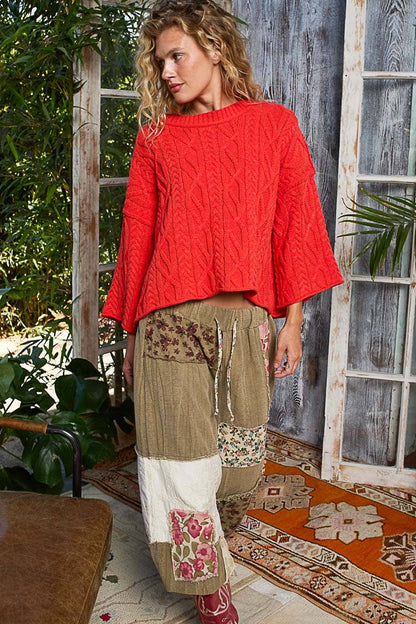 Sadie Cable Knit Short Sleeve