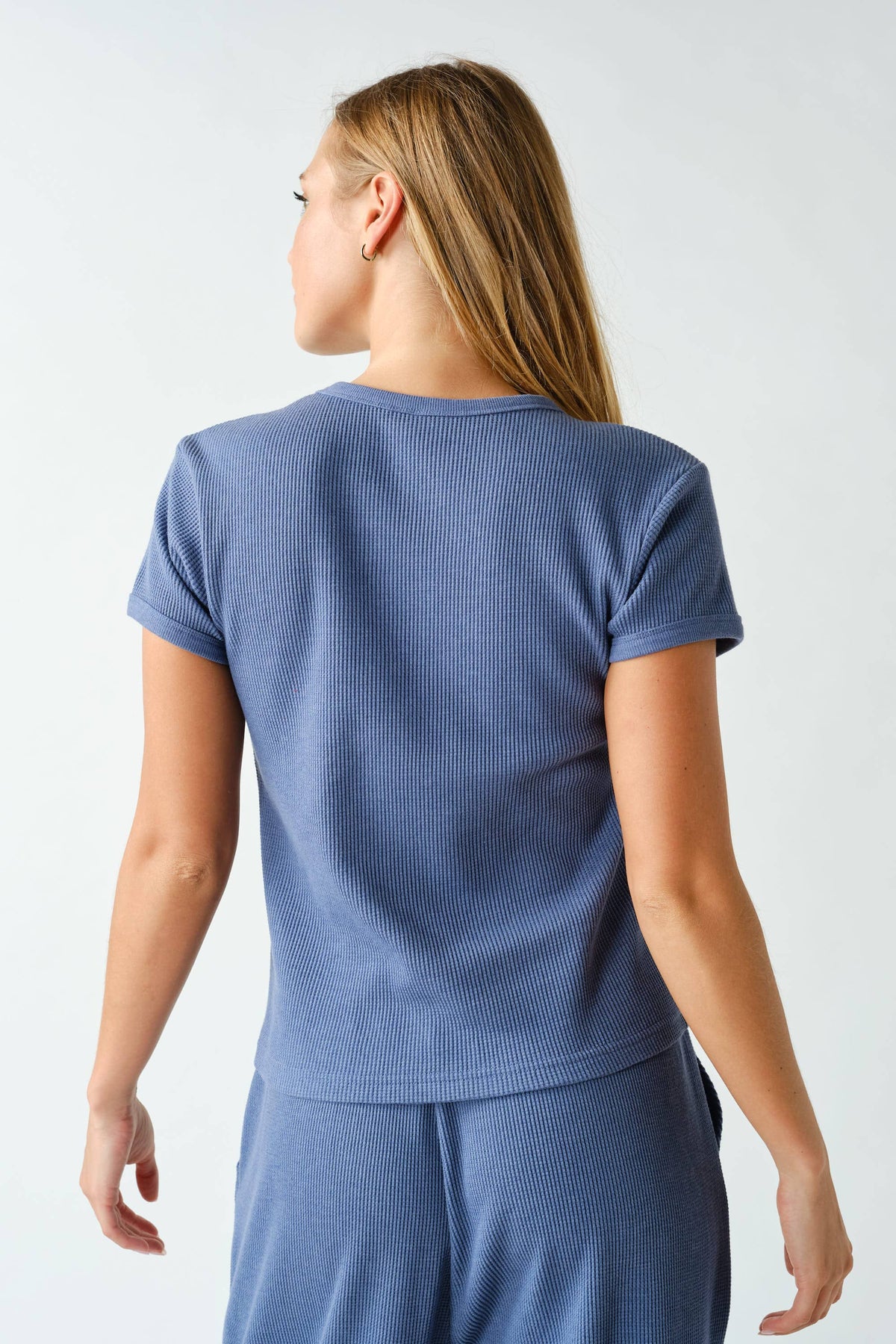 Kadi Waffle-Knit Short-Sleeve Tee