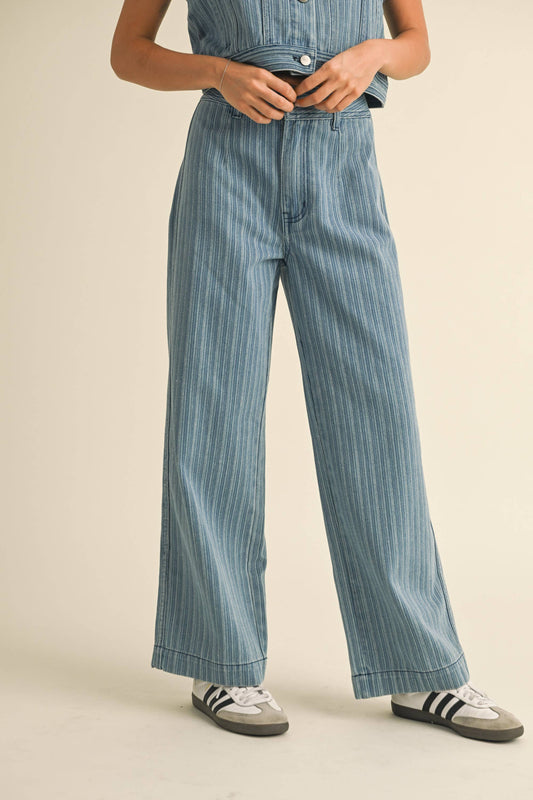 Jenna Striped Denim Pants