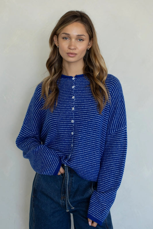 Emma Cardigan | Mini Stripe