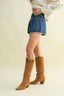 Katie Lace Trim Denim Shorts