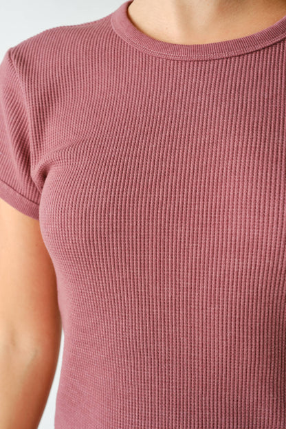 Kadi Waffle-Knit Short-Sleeve Tee
