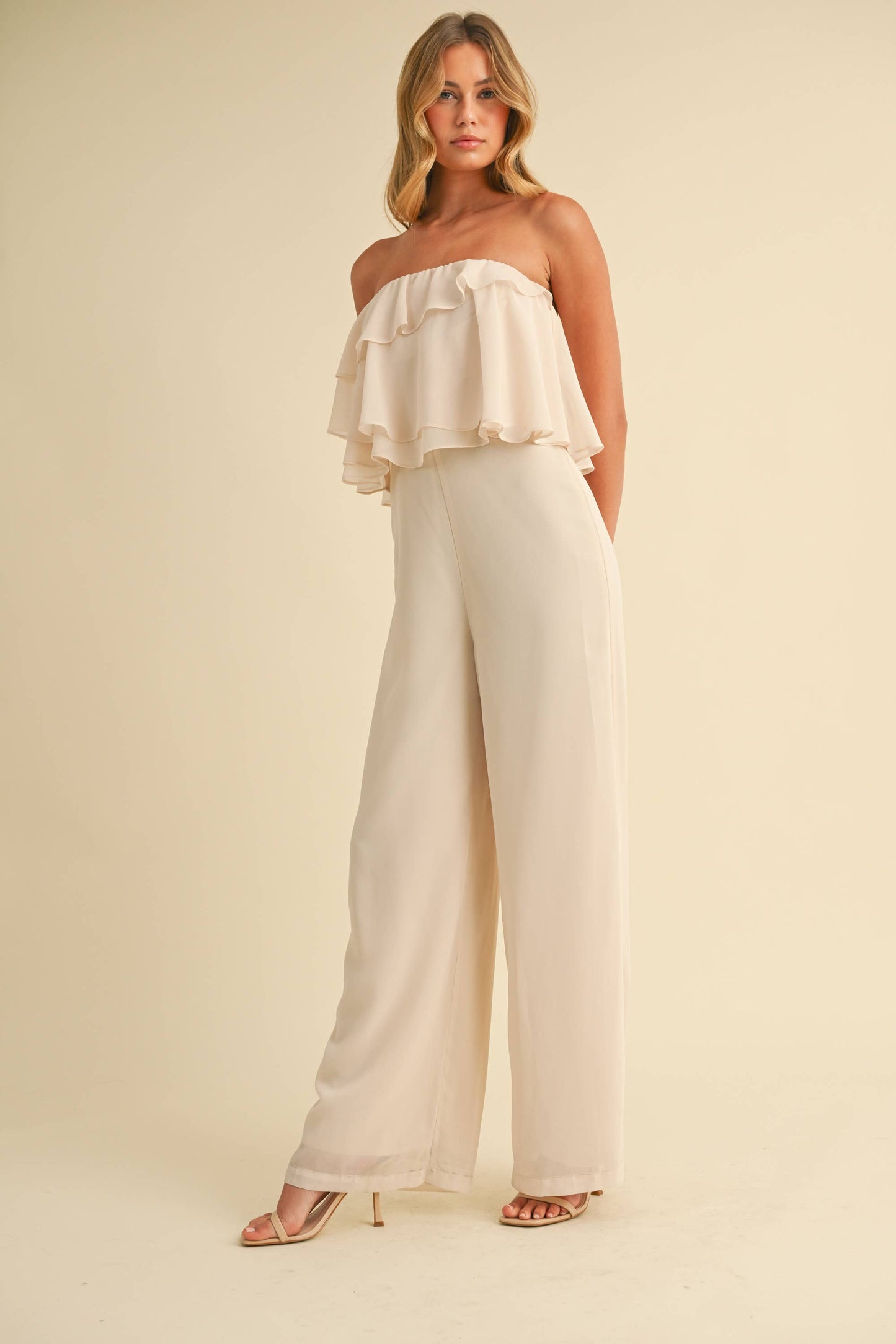 Carie Ruffle Tube Top Jumpsuit