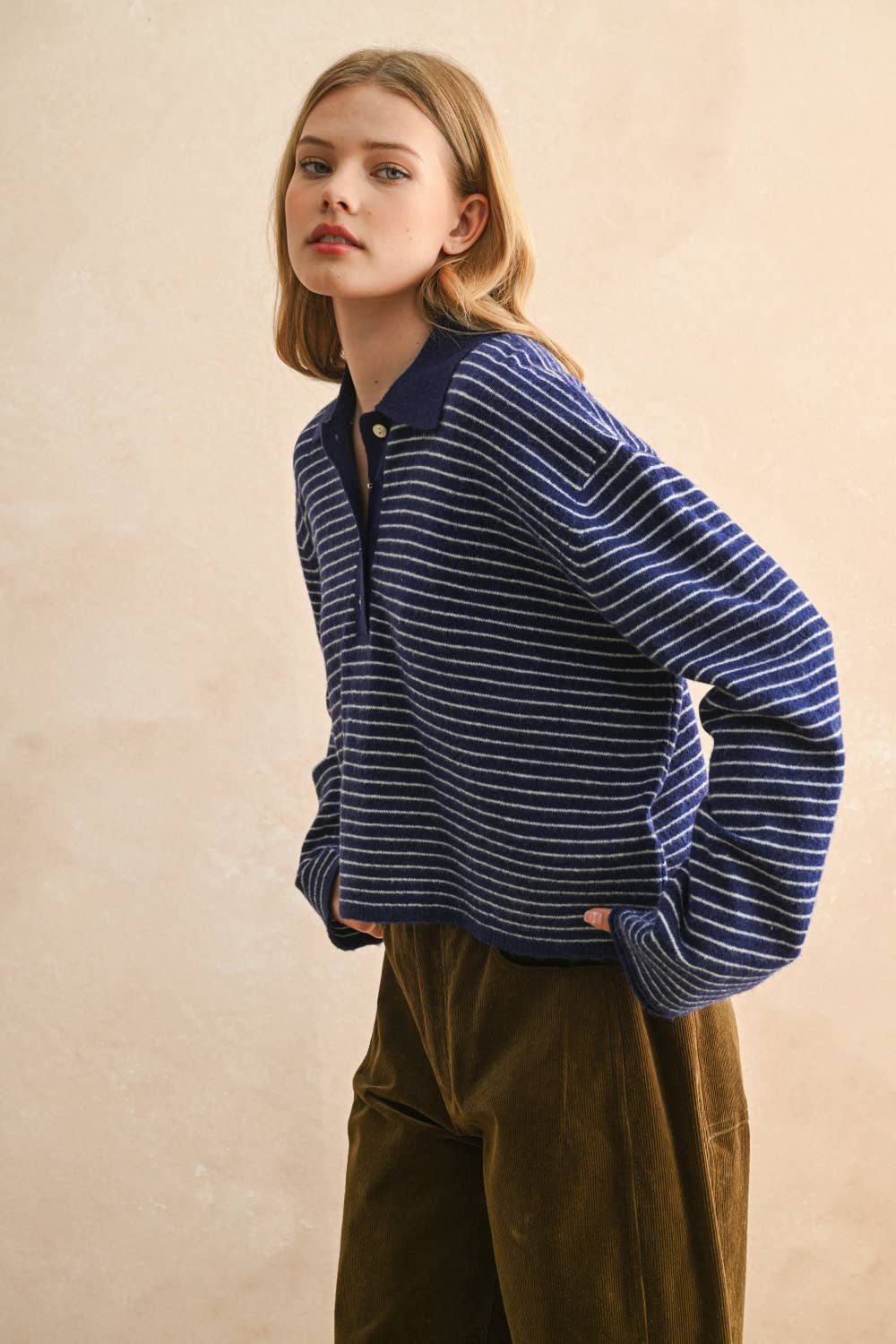 Jacie Stripe Collar Long Sleeve