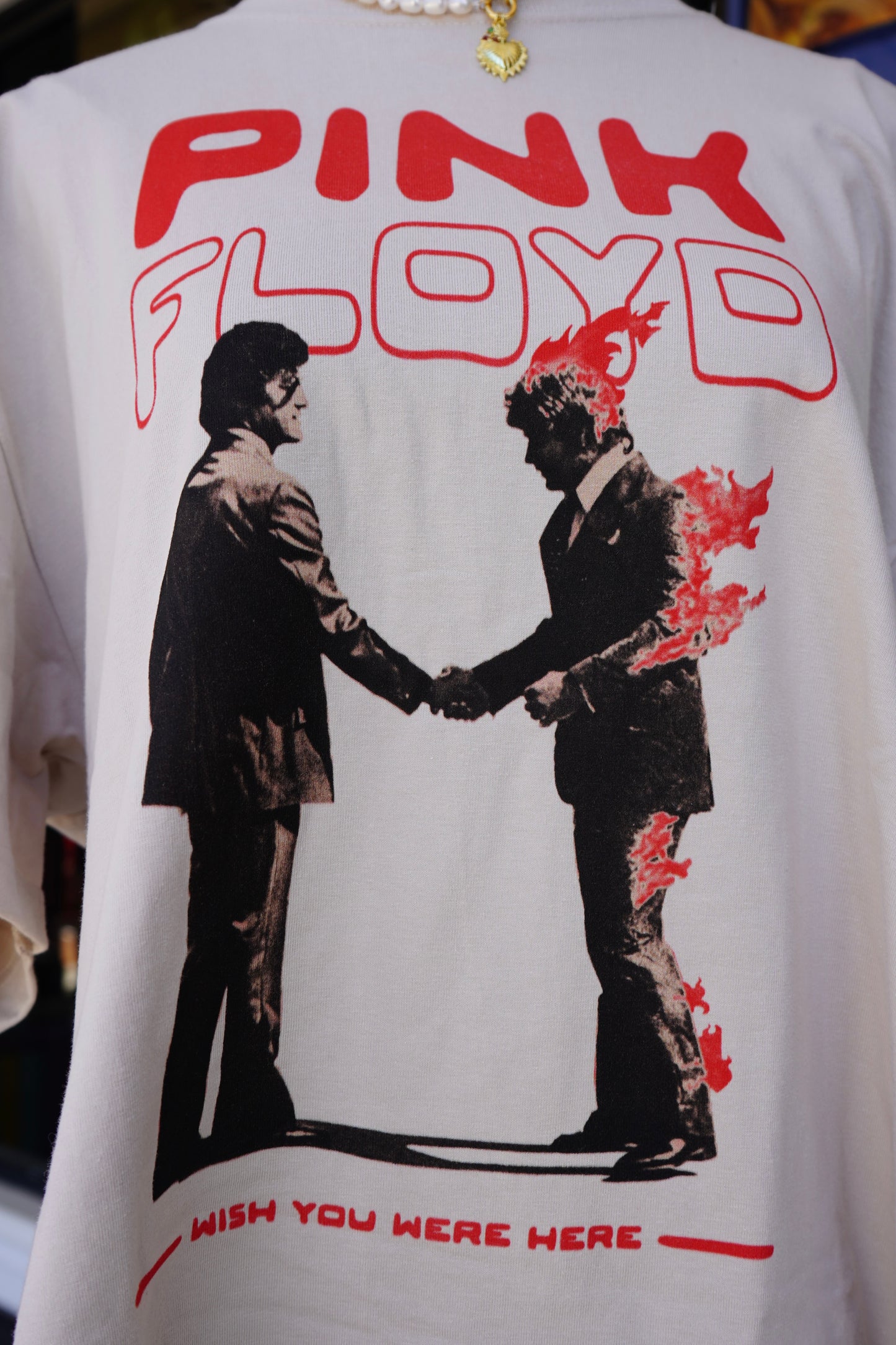 Pink Floyd Wish You Were Here Off White Heavyweight Tee