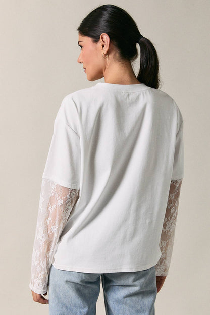 Rachel Lace Contrast Long Sleeve