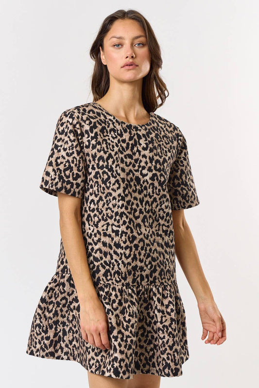 Sable Leopard Mini Dress
