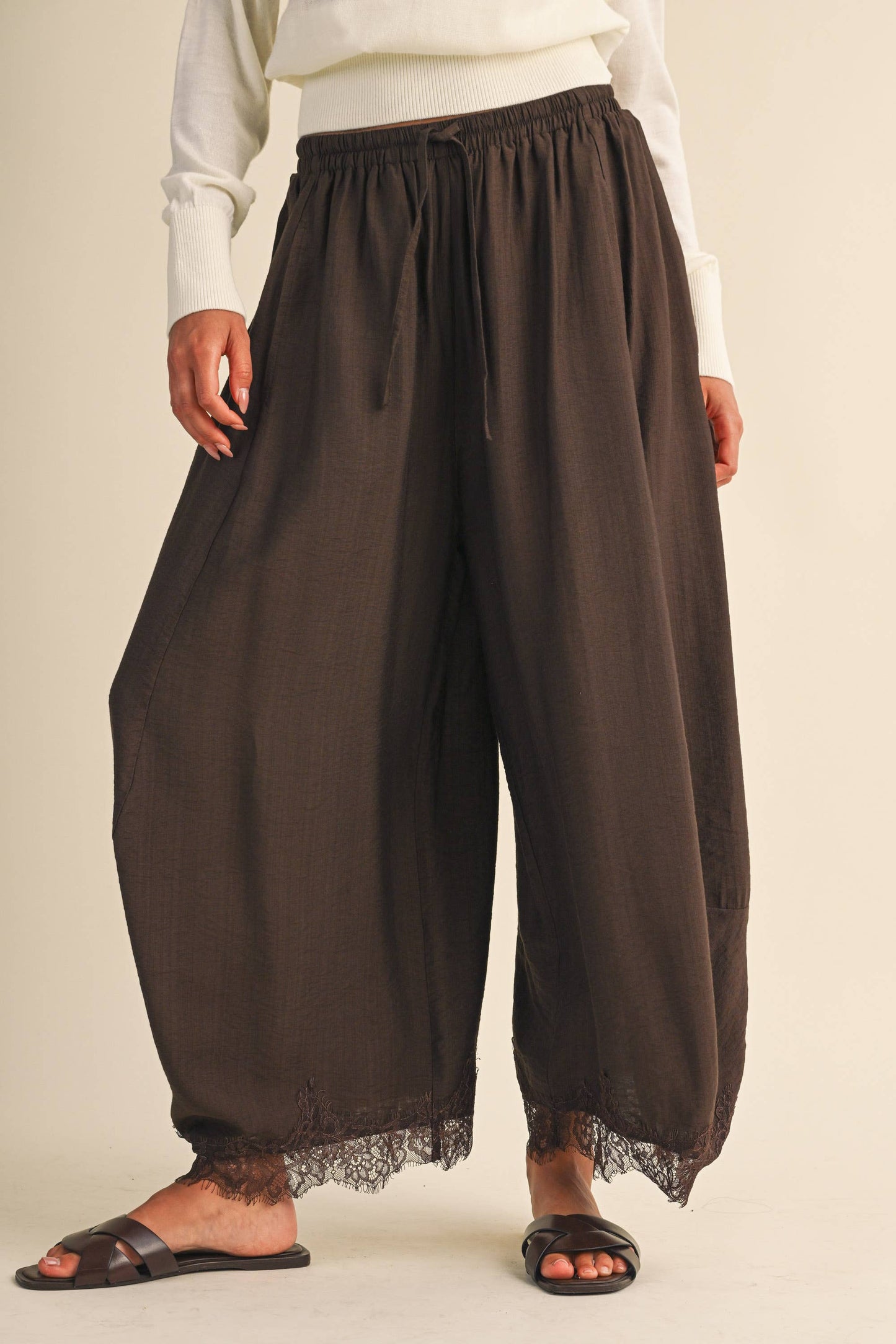 Latte Lace Barrel Pants