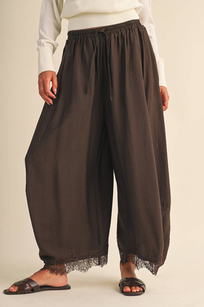 Latte Lace Barrel Pants