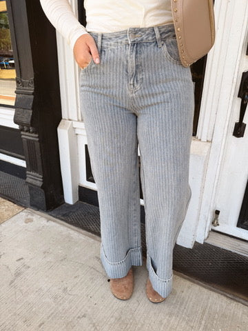 Brinn Textured Cuff Jeans