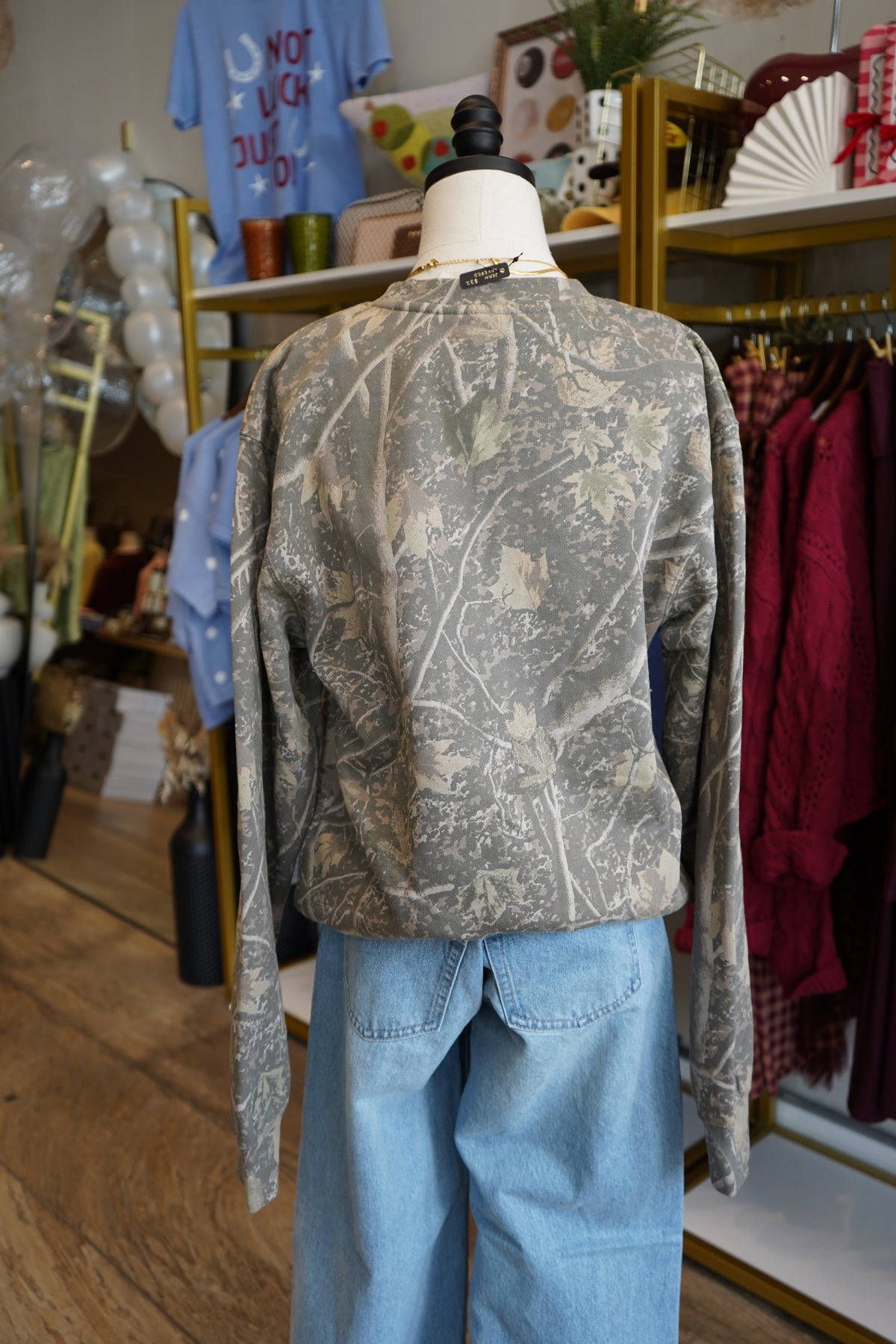 Make Heaven Crowded | Embroidered Camo Sweatshirt