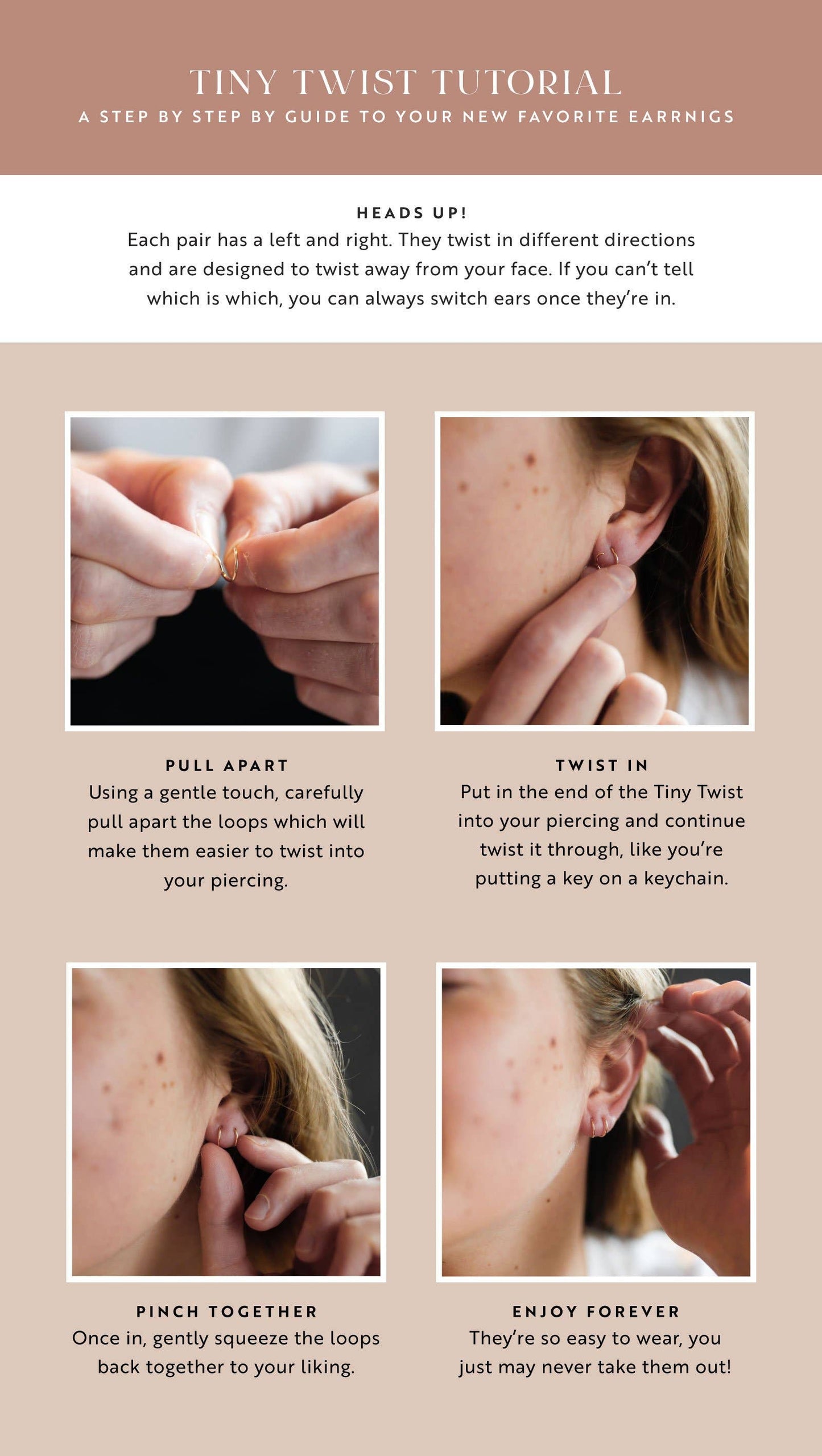 Tiny Twist Earrings | Waterproof Jewelry