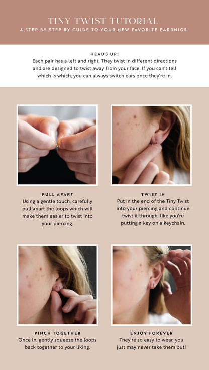 Tiny Twist Earrings | Waterproof Jewelry