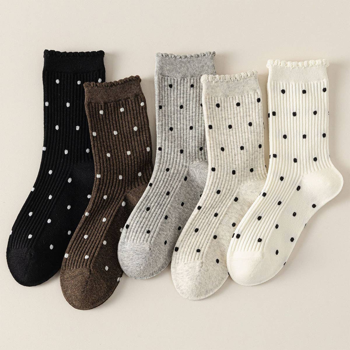Polka Dot Crew Socks