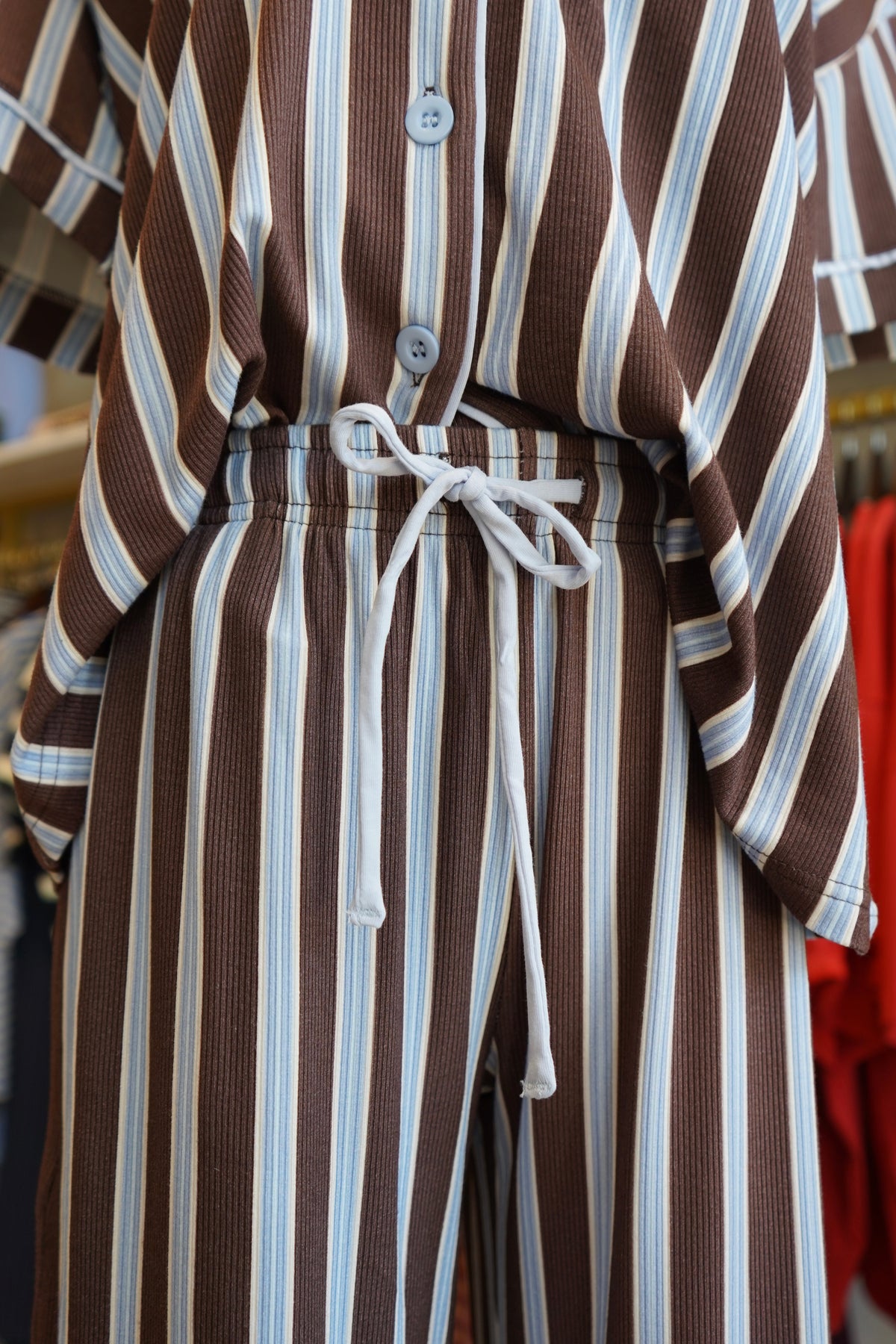 Chocolate & Baby Blue Stripes | Pajama Set