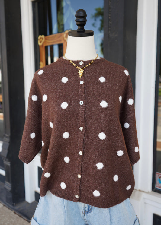 Lolly Polka Dot Short Sleeve Cardigan