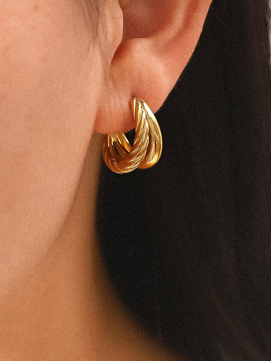 Gigi Braided Double Hoop | Waterproof Jewelry