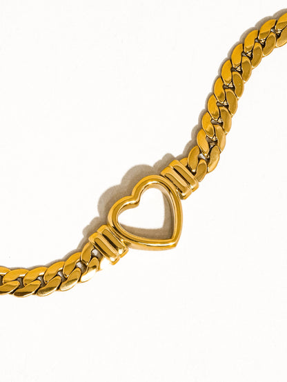 Tessa Heart Snake Chain Necklace | Waterproof Jewelry