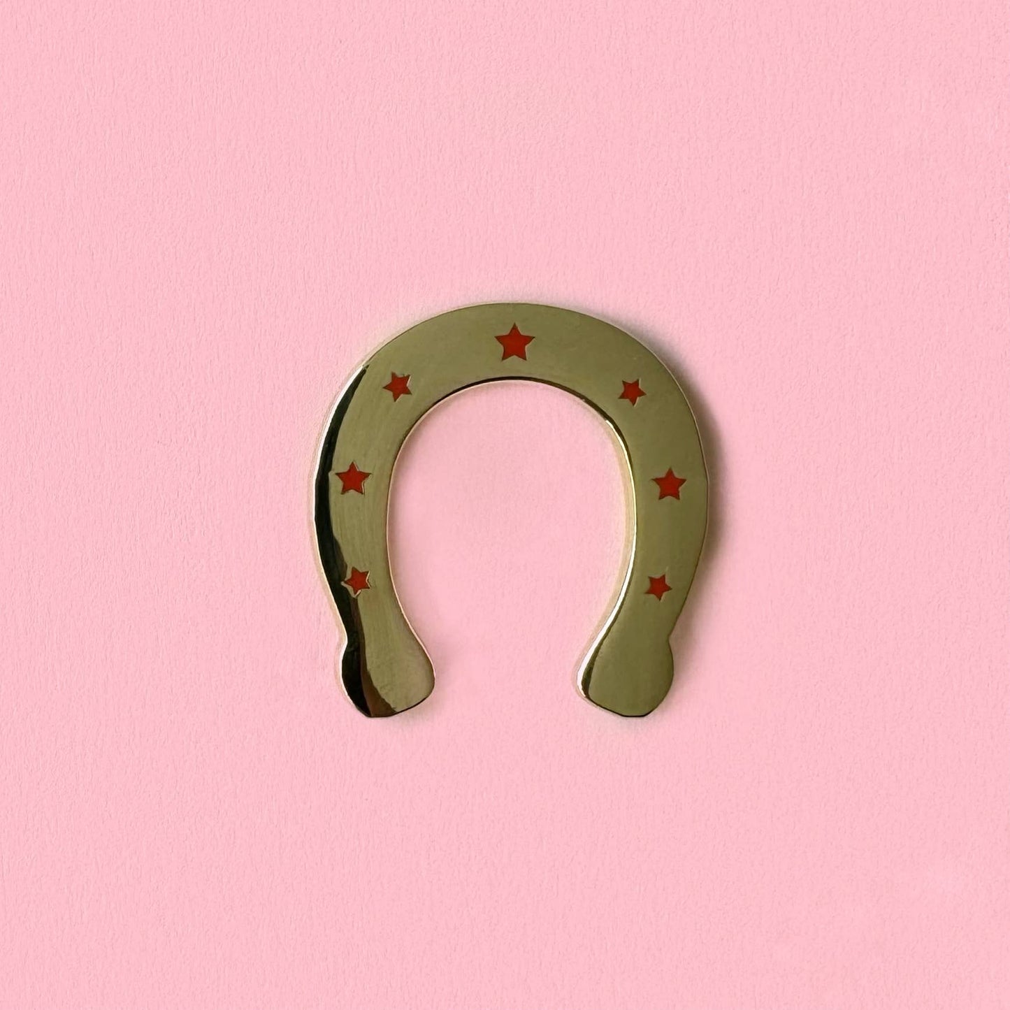 Gold Horseshoe Enamel Pin
