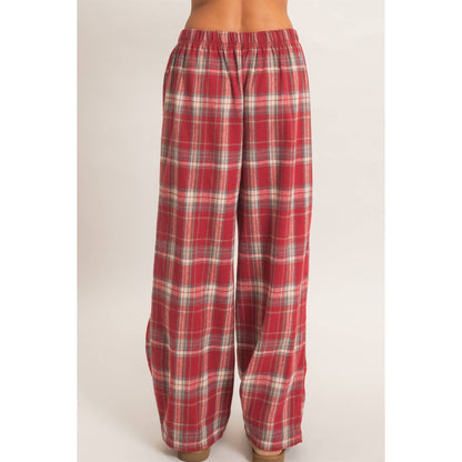 Kenzi Plaid Wide-Leg Pants