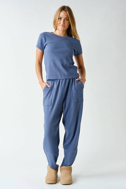 Kadi Waffle-Knit Short-Sleeve Tee