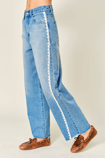 Ainsley Lace Detail Barrel Jean