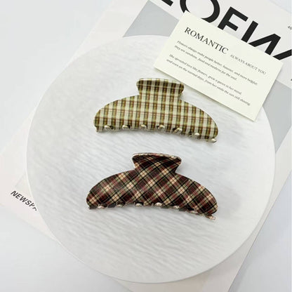 Vintage Plaid Pattern Claw Clip