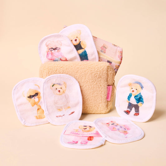 Teddy Bear 7-Day Gift Set & Plush Cosmetic Bag | Makeup Eraser