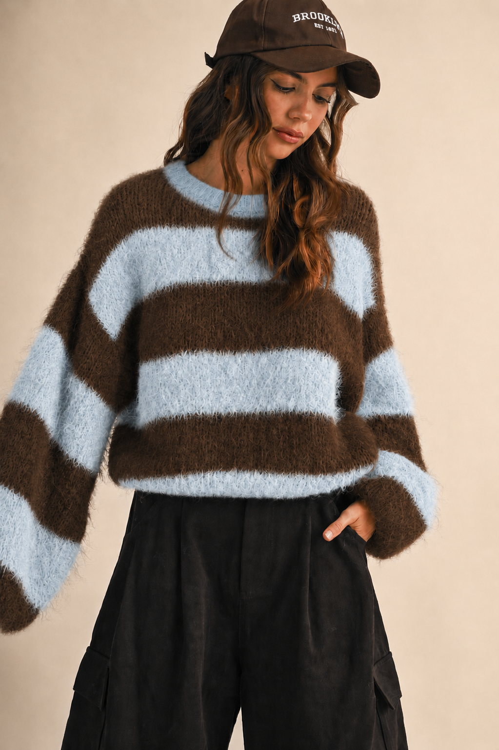 Noah Balloon Sleeve Stripe Sweater