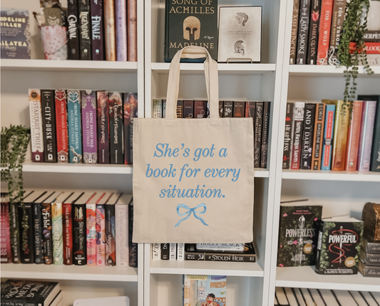 She's Got A Book For Every Situation Tote
