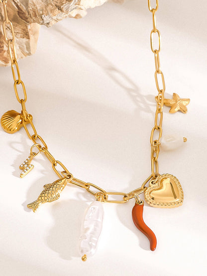 Fish Charm Necklace | Waterproof Jewelry