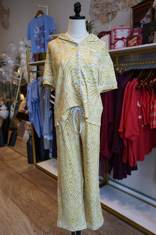 Chartreuse Zebra | Pajama Set
