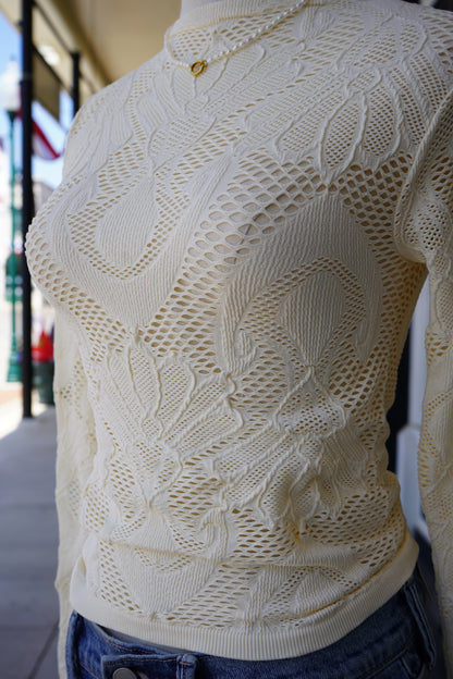 Bonnie Seamless Jacquard Mock Neck Long Sleeve