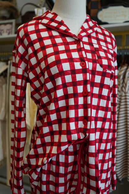 Red Gingham Pajama Set