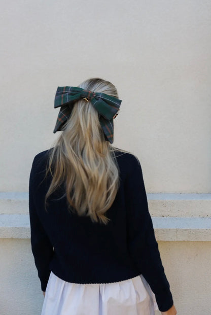 University Plaid Slouchy Bow | KAXI
