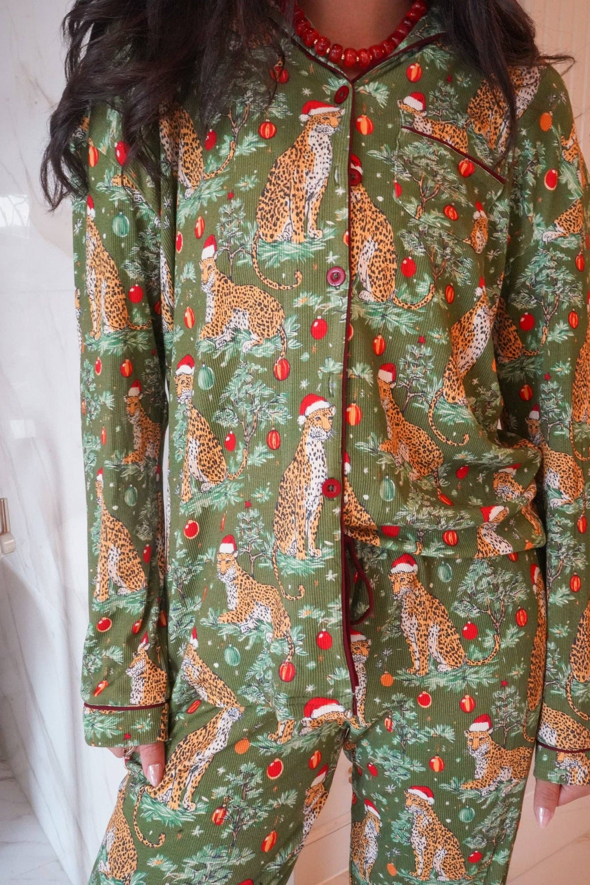 Christmas Cheetah Pajama Set