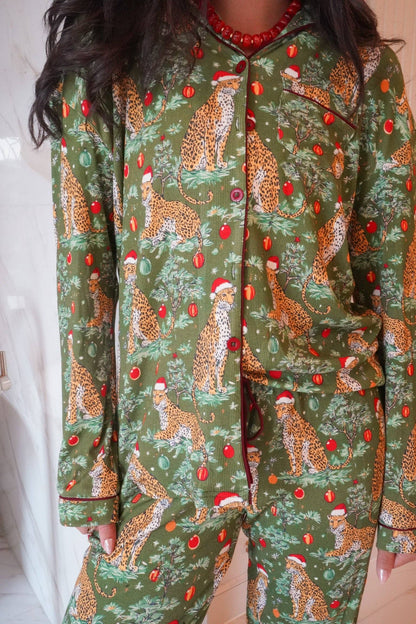 Christmas Cheetah Pajama Set