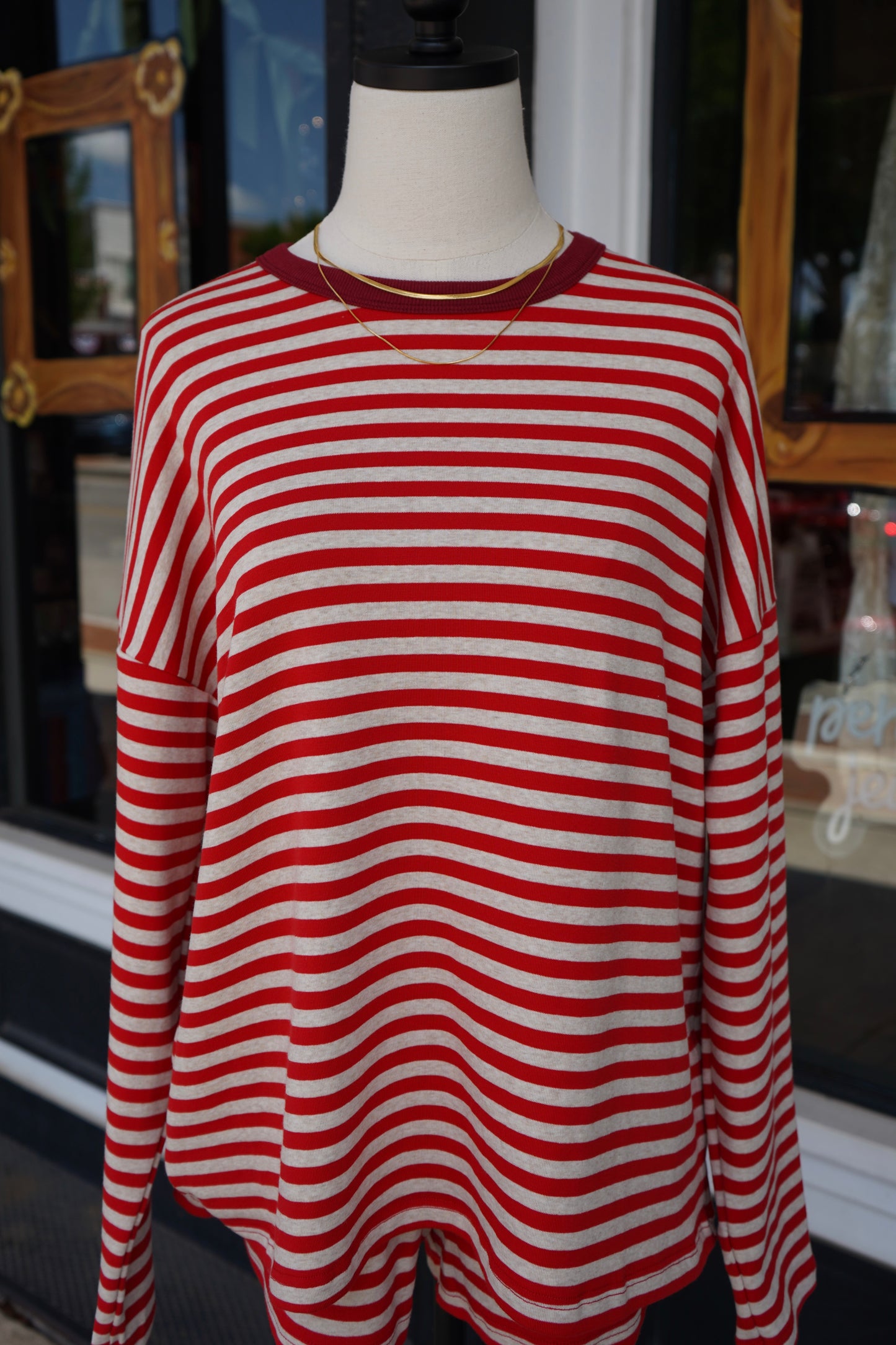 Ruby Stripe Oversized Tee
