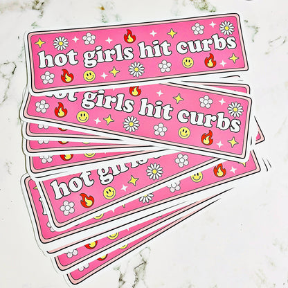Hot Girls Hit Curbs Sticker